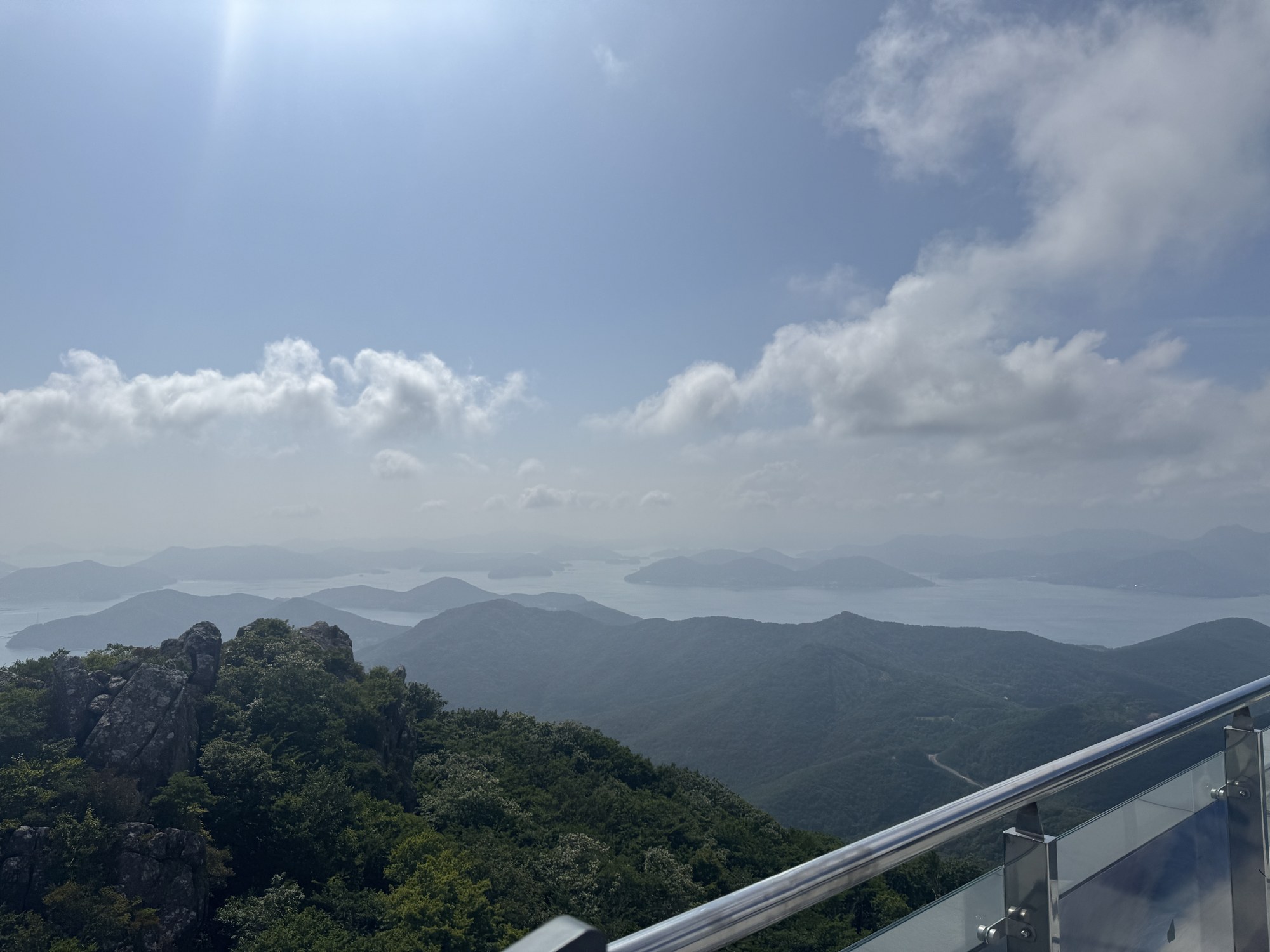 Rocky peak over the water