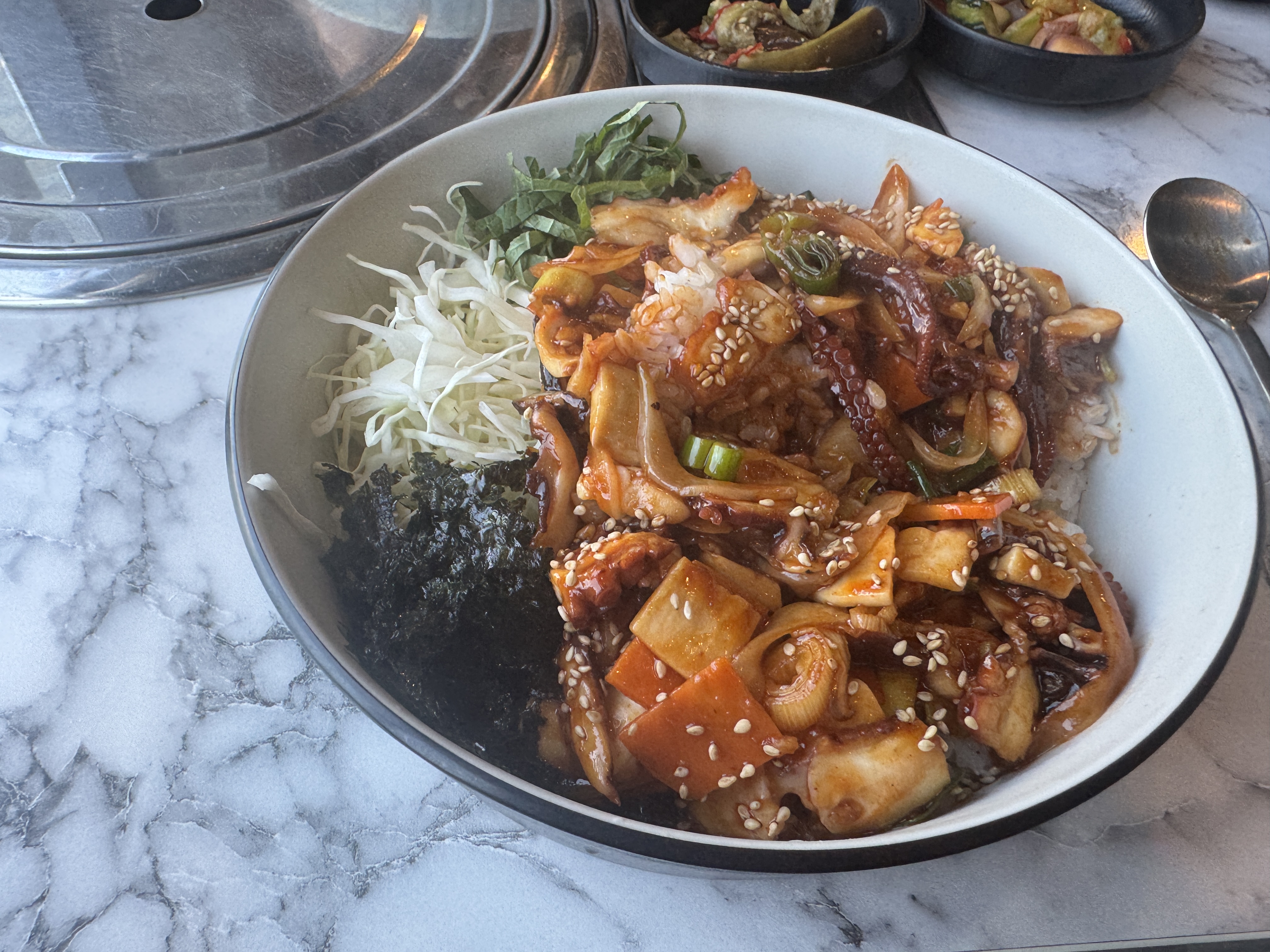 Rock octopus rice bowl